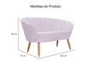 Ver imagem 2 de Kit Namoradeira + 1 Poltrona Decorativa Pétala Suede Rosê Pés Madeira Mz Decor
