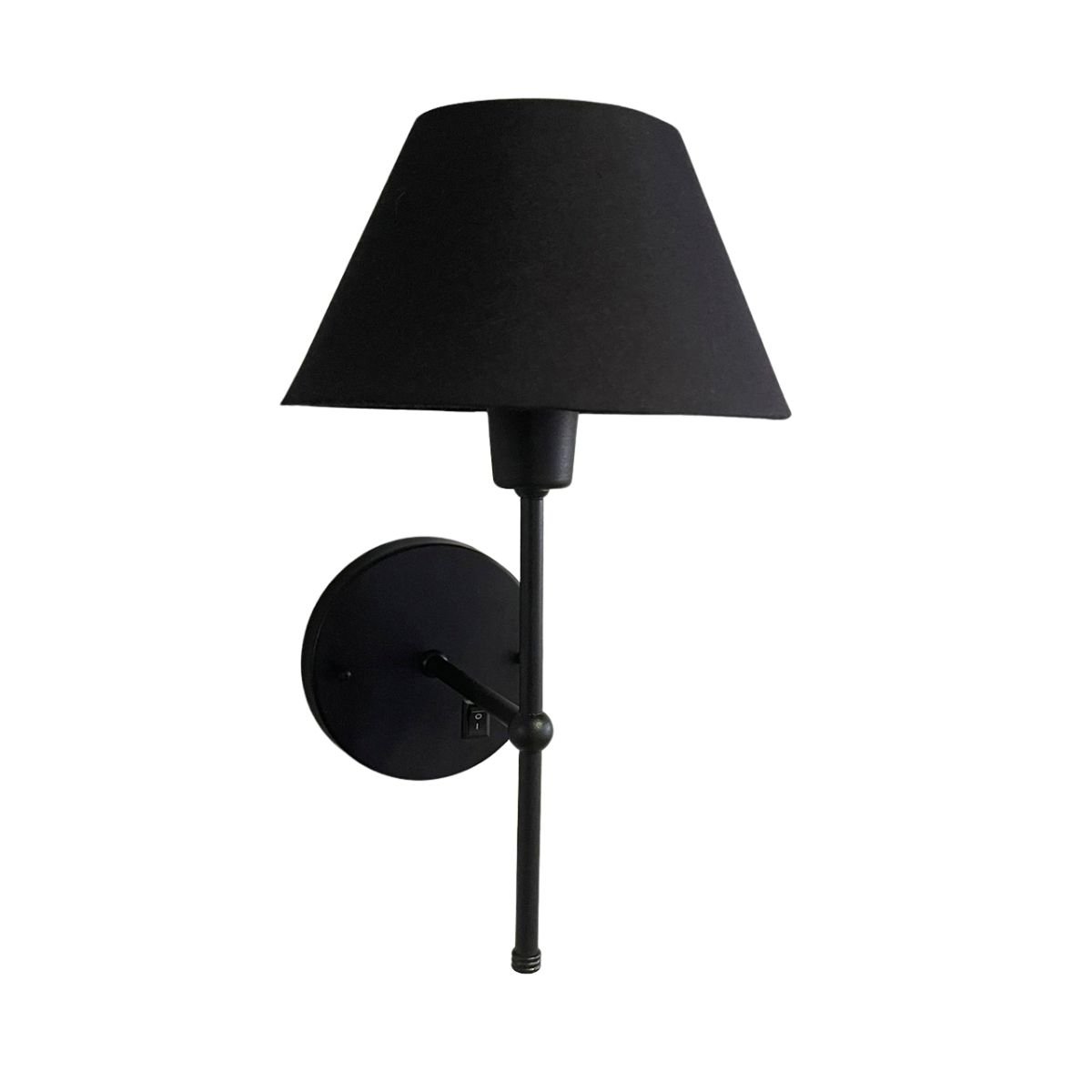 Arandela de Parede com Interruptor com Cupula Ref 16 Soquete E27 Bivolt - Preto com Preto