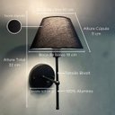 Ver imagem 3 de Arandela Luminária de Parede Clássica Preto com Interruptor com Cúpula Preta Ref 16