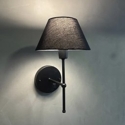 Arandela de Parede com Interruptor com Cupula Ref 16 Soquete E27 Bivolt - Preto com Preto - 5