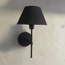 Arandela de Parede com Interruptor com Cupula Ref 16 Soquete E27 Bivolt - Preto com Preto - 4