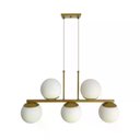 Ver imagem 1 de Pendente Enerlux Trilho Dourado Bubble C/5 Globo Leitoso