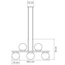 Ver imagem 2 de Pendente Enerlux Trilho Dourado Bubble C/5 Globo Leitoso