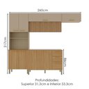 Ver imagem 3 de Cozinha 4 Pecas Urbane 260 Cm Freijo Vanilla Cp Ripado Freijo Ktp