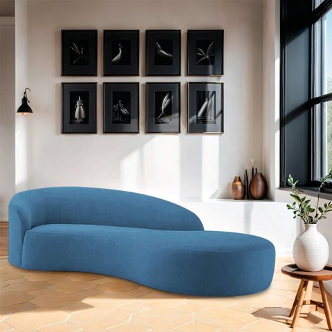 Divã Recamier Orgânico França 220cm Lado Direito Linho