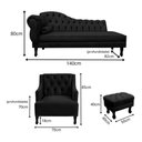 Ver imagem 2 de Divã Cancun 140 Direito + 2 Poltronas + 2 Puffs Bordô