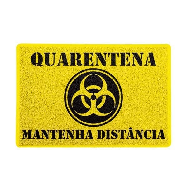 Capacho Quarentena Mantenha Distância Amarelo 0,40x0,60M - Beek - 1