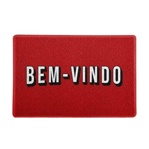 Capacho Net Bem Vindo Vermelho 0,40x0,60M - Beek