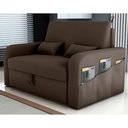 Ver imagem 1 de Sofá Cama Toscana 2 Lugares Reclinável 140cm Marrom Matrix