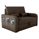 Ver imagem 2 de Sofá Cama Toscana 2 Lugares Reclinável 140cm Marrom Matrix