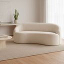 Ver imagem 2 de Sofá Curvo Dunas 3 Lugares 210cm Bouclé Off White - Sallar Home