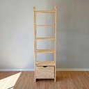 Ver imagem 1 de Estante Linea Slim com Gaveta 6 Prateleiras Pinus 53cm Marrom Artfactory Design