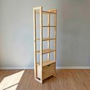 Ver imagem 3 de Estante Linea Slim com Gaveta 6 Prateleiras Pinus 53cm Marrom Artfactory Design