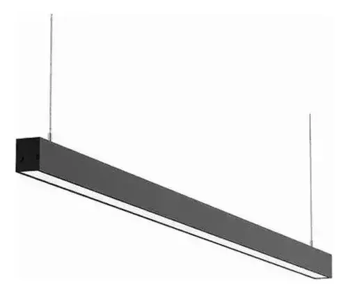 Ver imagem 1 de Pendente Linear 1m Preto Retangular Led Integrado 45w Cor Preto - Branco Neutro 4000k 110v/220v
