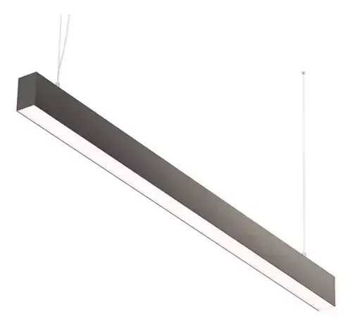 Pendente Linear 1m Preto Retangular Led Integrado 45w Cor Preto - Branco Neutro 4000k 110v/220v - 3