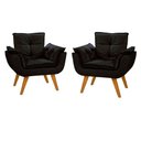 Ver imagem 1 de Kit 2 Poltronas Decorativas Opala Suede Preto