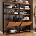 Ver imagem 2 de Closet Jade 2 Portas Basculantes 6 Prateleiras Pinho/Preto - Pnr Móveis