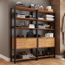 Ver imagem 1 de Closet Jade 2 Portas Basculantes 6 Prateleiras Pinho/Preto - Pnr Móveis