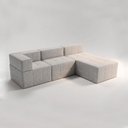 Ver imagem 1 de Sofá Modular Euro com Puff Bom Pastor Linho Cinza