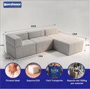 Ver imagem 2 de Sofá Modular Euro com Puff Bom Pastor Linho Cinza
