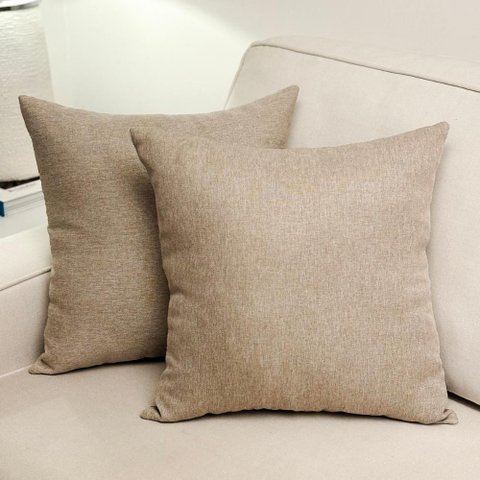 Kit 2 Capas de Almofada Milano em Revestimento Linho 45x45 - Bege