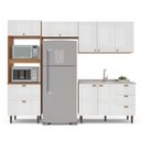 Ver imagem 5 de Cozinha Pérola 270cm Completa Modulada 4 Peças Branco/Freijó Yescasa