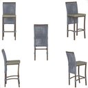 Ver imagem 5 de Mesa Bistrô e 4 Banquetas Roma Marrom Corda Náutica Estofado 8 Trama Original