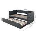 Ver imagem 5 de Bicama Dubai de Madeira Vintage Revestimento Veludo Pavia Cinza