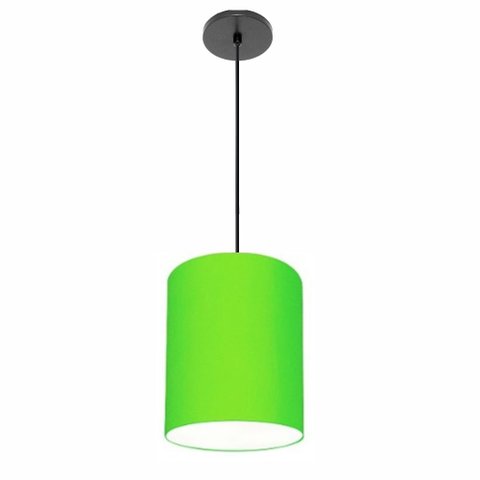 Lustre Luminária Pendente Vivare Free Lux Pe-4104pr Cúpula em Tecido 15x25cm