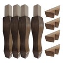 Ver imagem 1 de Kit C/ 4 Un. Pés Estilo Luiz Xv C/ Canto Cunha P/ Móveis Embuia