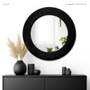 Ver imagem 1 de Espelho Decorativo Madrid Corino 90cm Redondo Preto