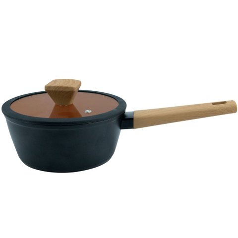 Panela Antiaderente em Alum Rev Ceramico Tampa Vidro D20cm Preta Fracalanza