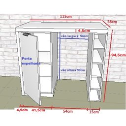 Barzinho Adega com Bancada para Frigobar / Cervejeira/ Adega. - 2