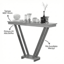 Ver imagem 4 de Mesa Aparador Sala Decorativo Pés em Madeira Supreme - Branco