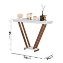 Ver imagem 3 de Mesa Aparador Sala Decorativo Pés em Madeira Supreme - Branco