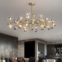 Ver imagem 3 de Lustre Teto 110cm Ramos de Árvore 54 Leds Luminária Metal Dourado Gimpo Ra-54-gold-ash