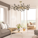 Ver imagem 7 de Lustre Teto 110cm Ramos de Árvore 54 Leds Luminária Metal Dourado Gimpo Ra-54-gold-ash