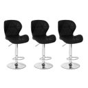 Ver imagem 1 de Conjunto 03 Banquetas Slim Couro Pu Regulagem de Altura - Preta Preto