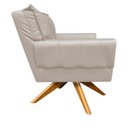 Ver imagem 4 de Kit 2 Poltronas Giratórias Anitta Corino Base Madeira D'Rossi - Bege