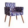 Kit 2 Poltronas Larissa Estampado Pés Palito Castanho D'Rossi - Triângulo Roxo T196 - 2