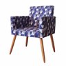 Kit 2 Poltronas Larissa Estampado Pés Palito Castanho D'Rossi - Triângulo Roxo T196 - 3