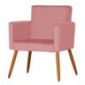 Poltrona Larissa Suede Rose Pés Palito de Madeira- D'rossi - 2