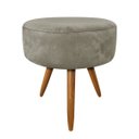 Ver mais imagens de Kit 01 Poltrona com 01 Puff Larissa Suede Pés Palito de Madeira D' Rossi - Marrom Rato