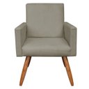 Ver imagem 2 de Kit 01 Poltrona com 01 Puff Larissa Suede Pés Palito de Madeira D' Rossi - Marrom Rato