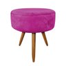 Kit 1 Poltrona com 1 Puff Larissa Suede Pés Palito de Madeira D' Rossi - Pink - 8