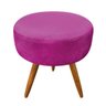Kit 1 Poltrona com 1 Puff Larissa Suede Pés Palito de Madeira D' Rossi - Pink - 9