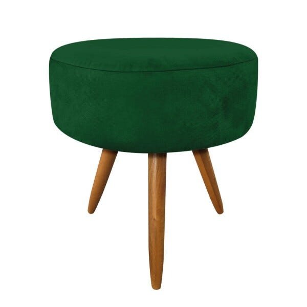 Kit 2 Poltronas com 1 Puff Larissa Suede Verde Pés Palito de Madeira D' Rossi - 8