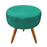 Kit 2 Poltronas com 1 Puff Larissa Suede Pés Palito de Madeira D' Rossi - Verde Turquesa - 9