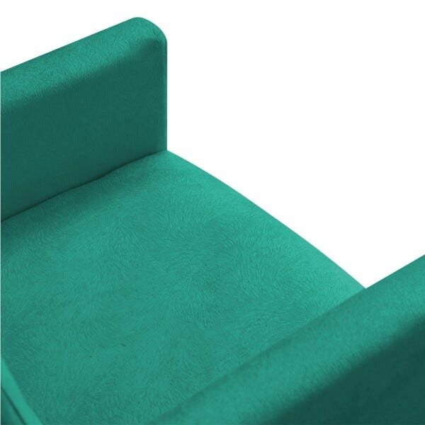 Kit 2 Poltronas com 1 Puff Larissa Suede Pés Palito de Madeira D' Rossi - Verde Turquesa - 5