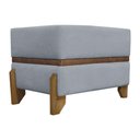 Ver imagem 4 de Puff Recamier Kodama para Cama de Solteiro 50cm Bouclé Pé Castanho - Cinza Bouclé